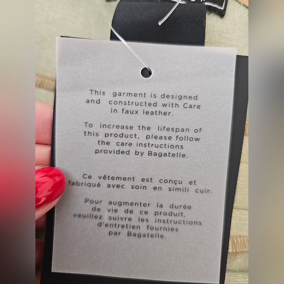 Bagatelle Faux Leather Straight or Wide Leg Pants Tan Size XL NWT - Picture 5 of 11